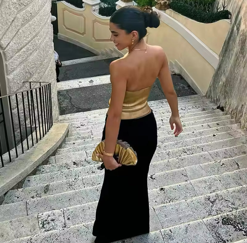 Gold Bandeau Crop Top
