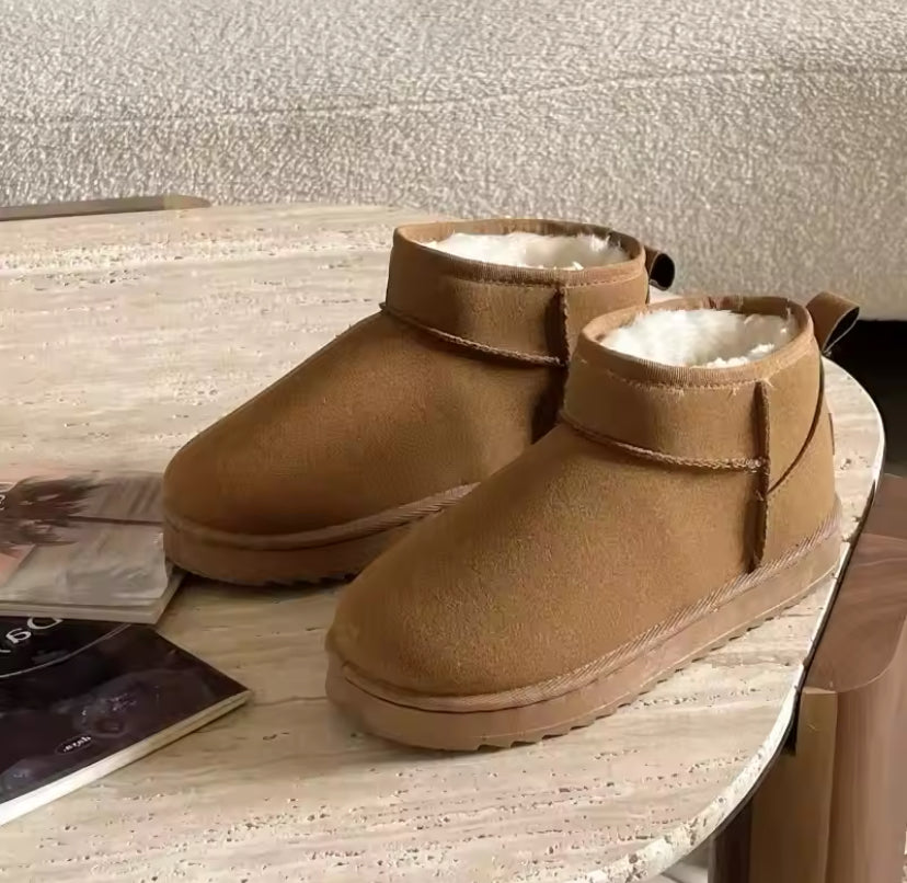 Fur Lined Winter Suede Ankle Boots