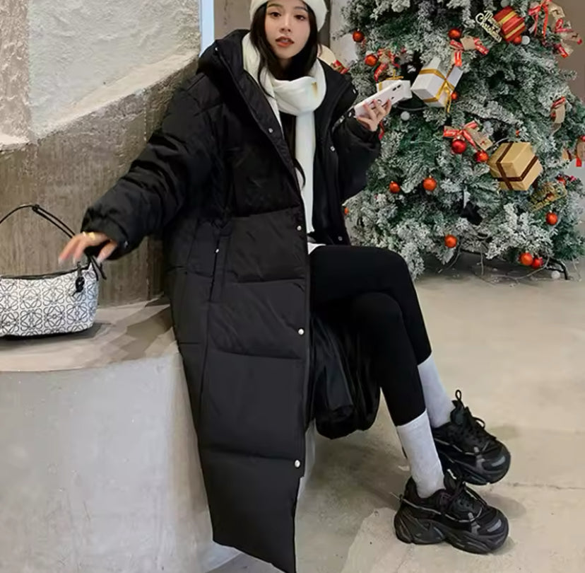 Long Hooded Puffer Jacket