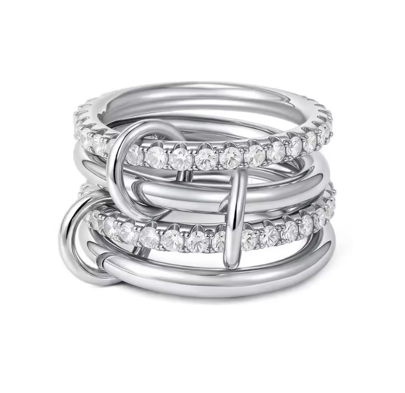 Diamanté Stack Rings