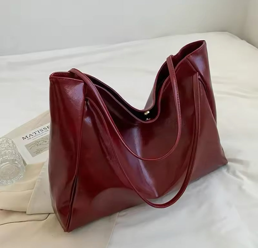 Large Faux Leather Tote Bag