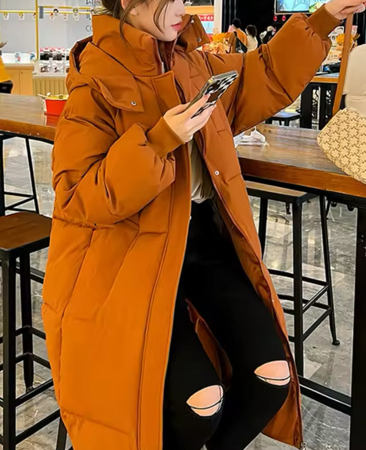 Long Hooded Puffer Jacket