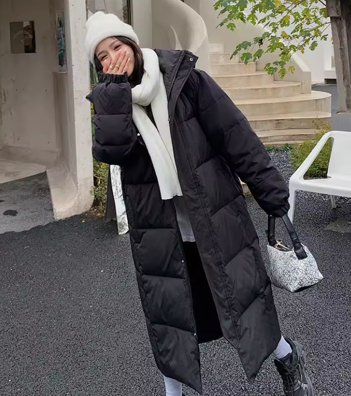Long Hooded Puffer Jacket