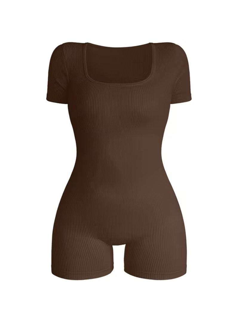 Ribbed Fitted Slimming Romper