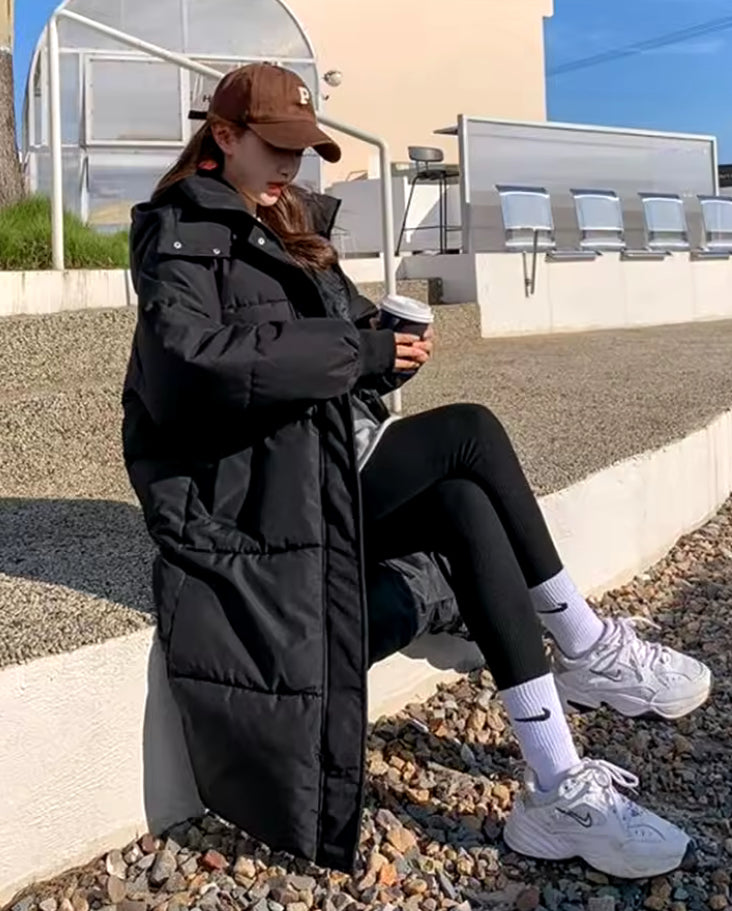 Long Hooded Puffer Jacket