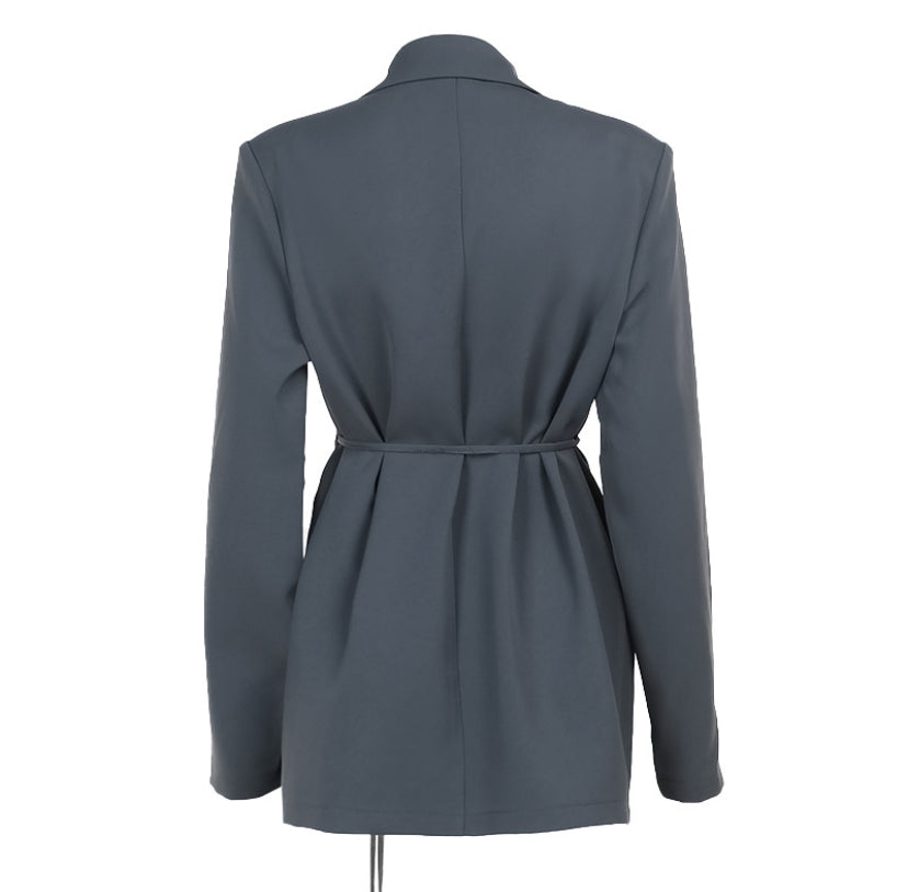 Flower Detail Belt Blazer