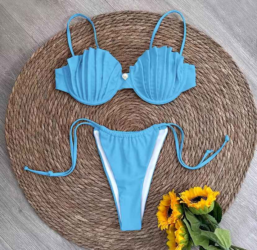 Shell Cup Pearl Detail Bikini