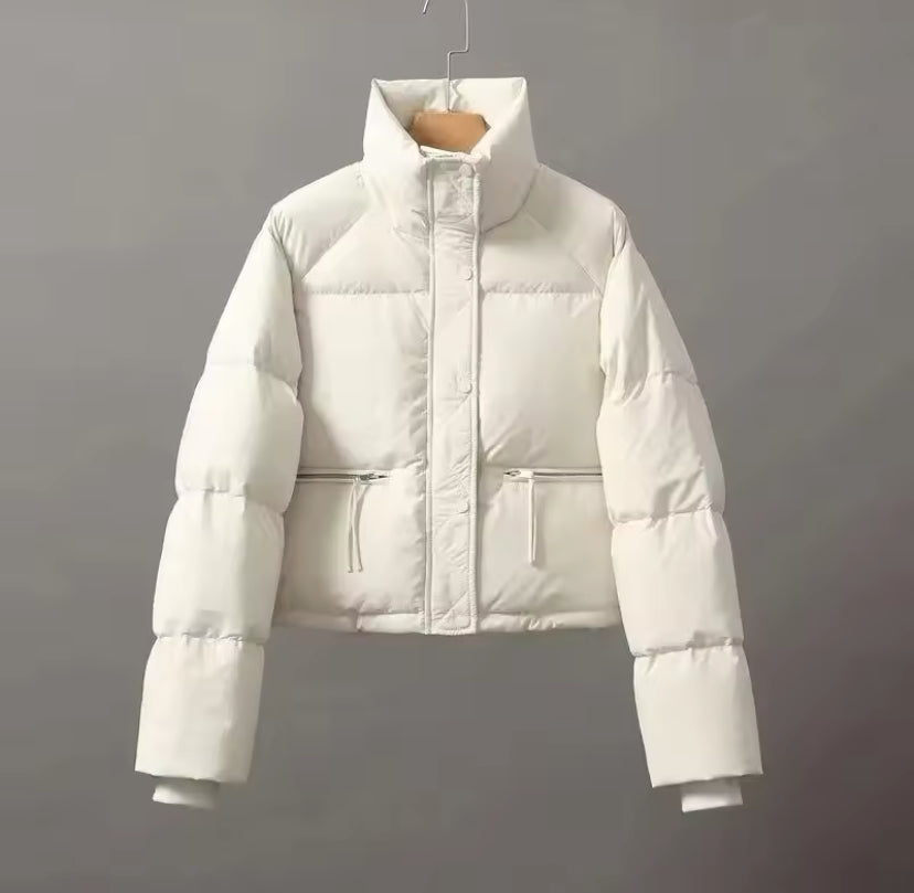 Collared Zip Up Puffer Jacket