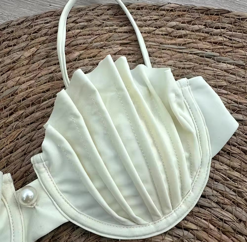 Shell Cup Pearl Detail Bikini