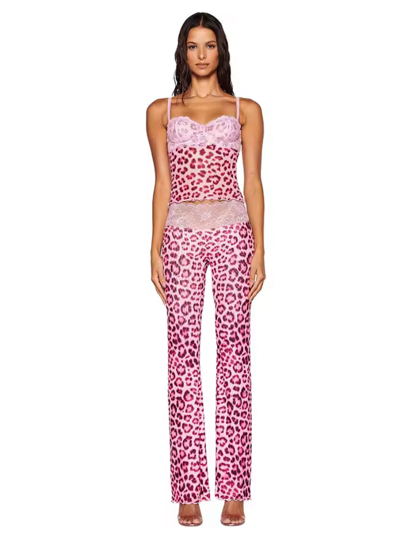 Leopard Lace Fitted Set