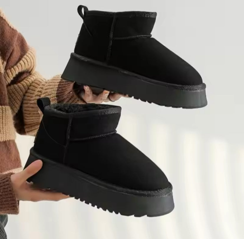 Fur Lined Winter Suede Ankle Boots
