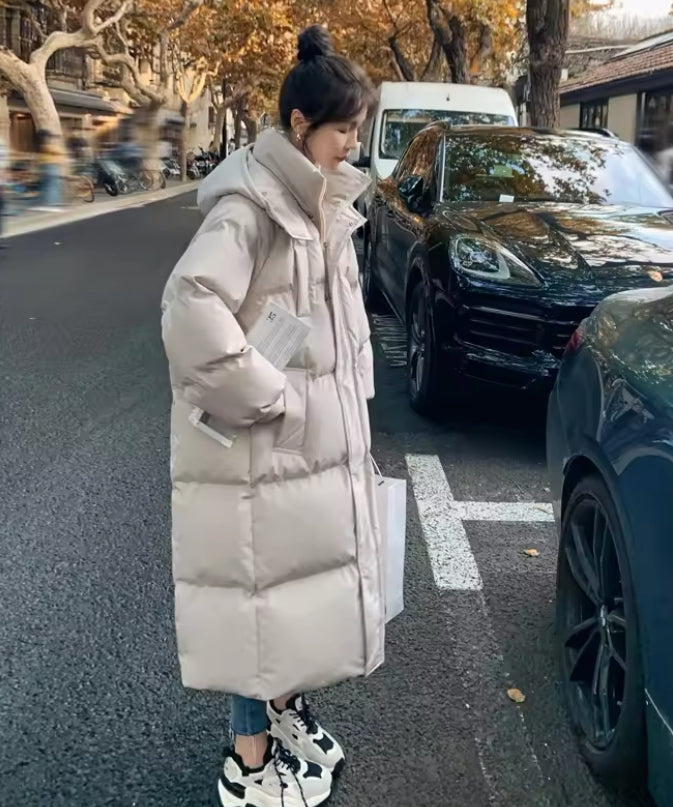 Long Hooded Puffer Jacket