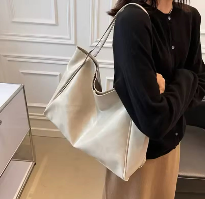 Large Faux Leather Tote Bag