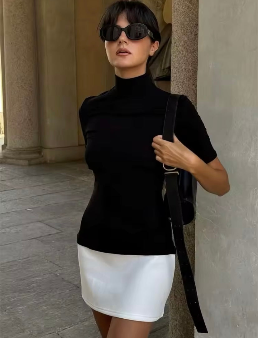 Black and White Bodycon Mini Dress