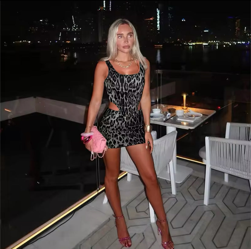 Leopard Print Sequin Co-Ord