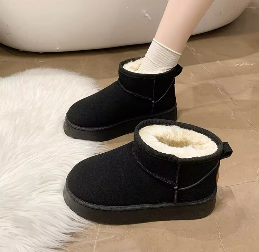 Fur Lined Winter Suede Ankle Boots