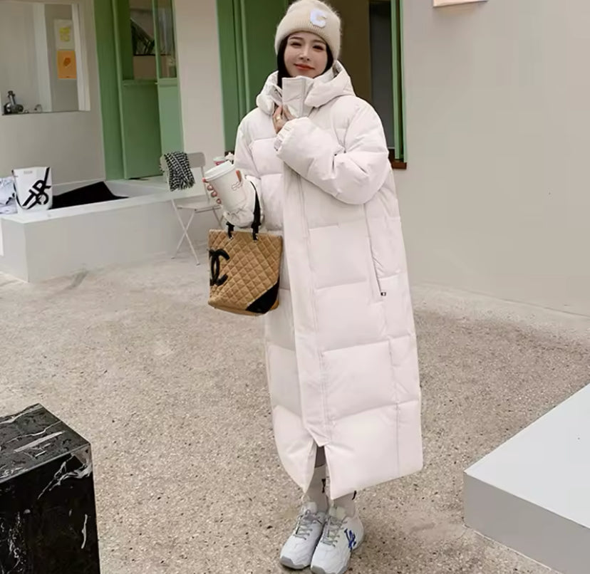 Long Hooded Puffer Jacket