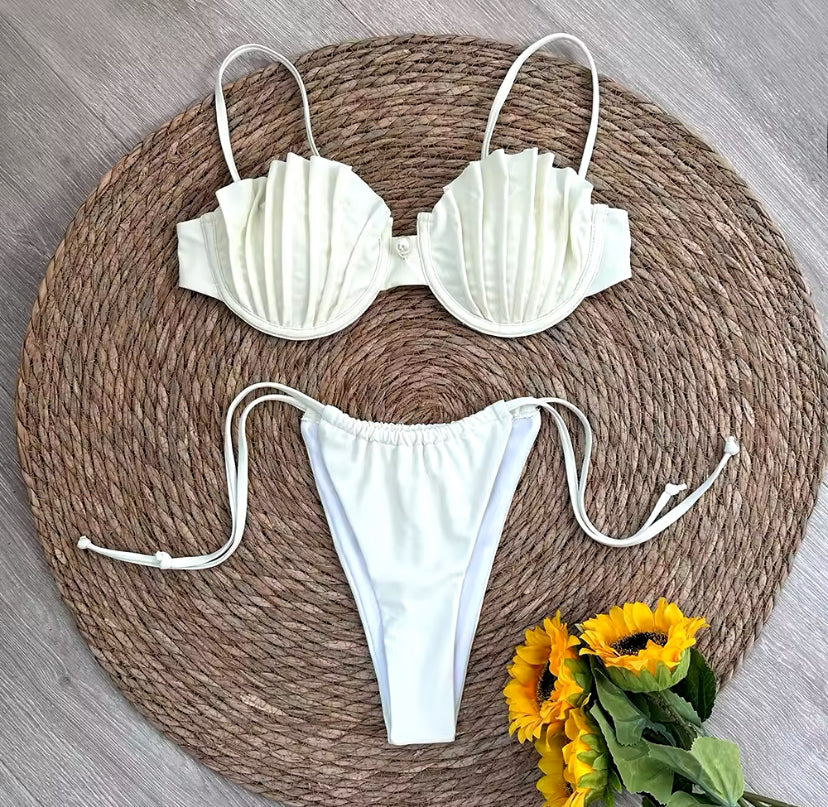 Shell Cup Pearl Detail Bikini