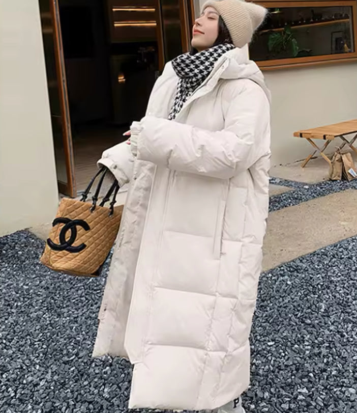 Long Hooded Puffer Jacket