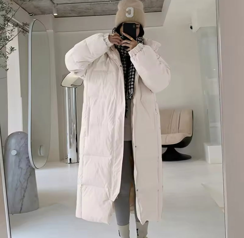 Long Hooded Puffer Jacket