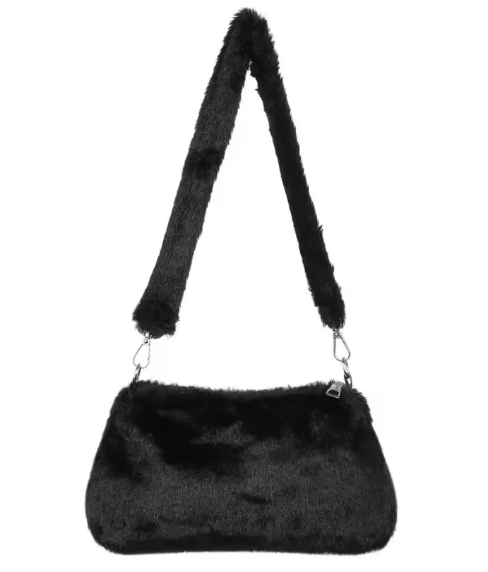 Fluffy Animal Print Shoulder Bag