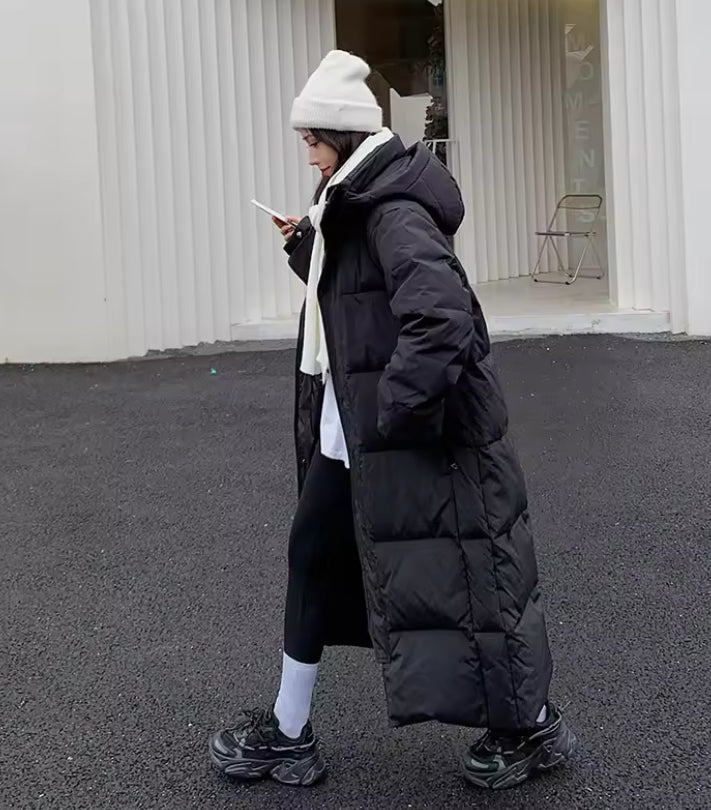 Long Hooded Puffer Jacket