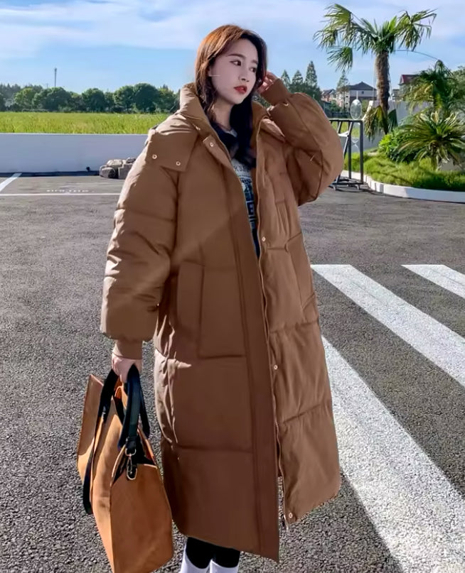 Long Hooded Puffer Jacket