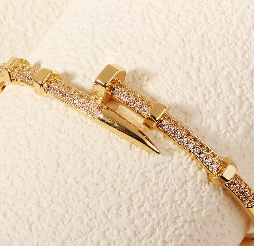 Sparkly Nail Style Bracelet Bangle