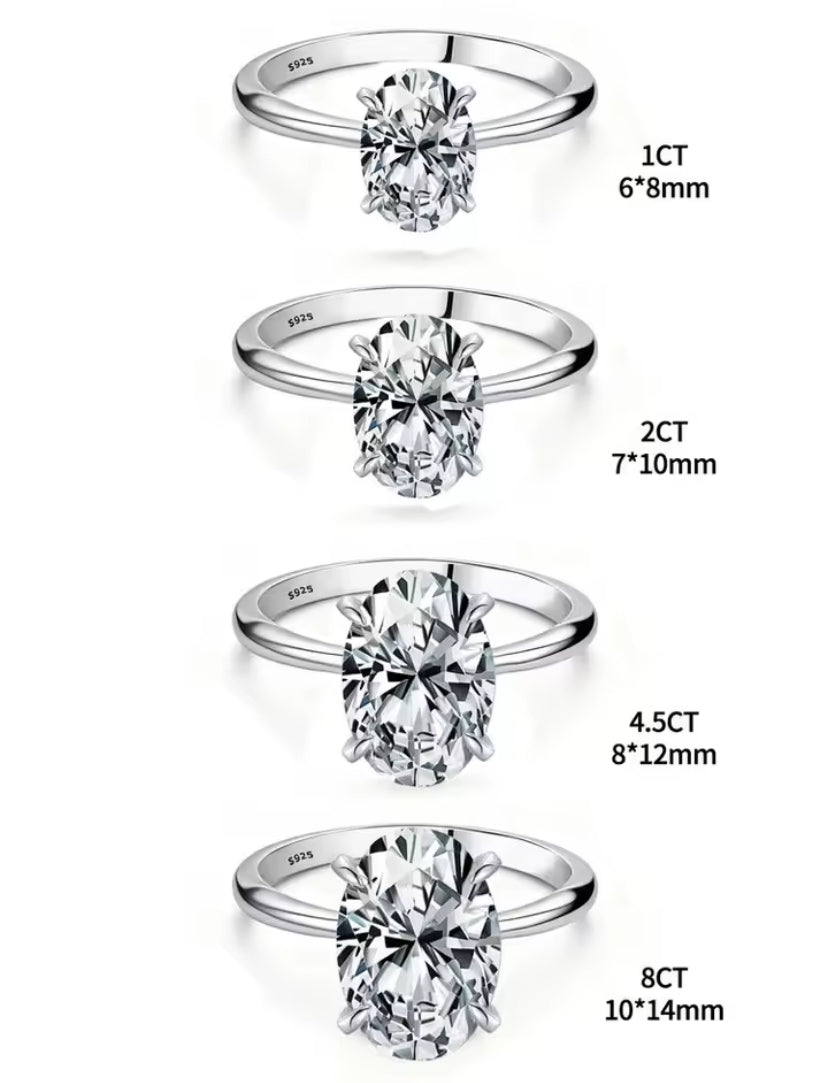 Oval Cut Crystal Ring