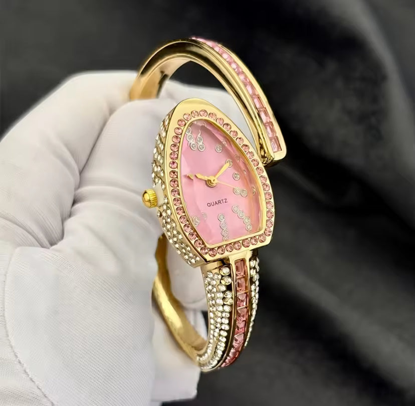 Rhinestone Snake Style Bangle Watch