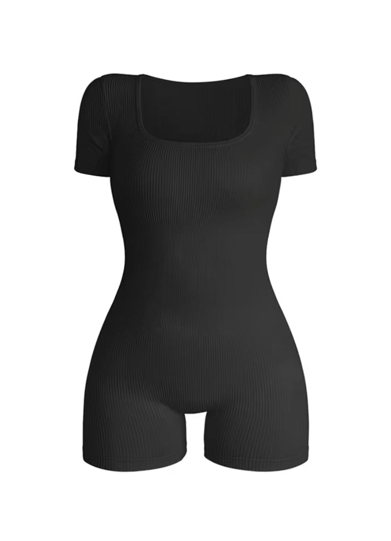 Ribbed Fitted Slimming Romper