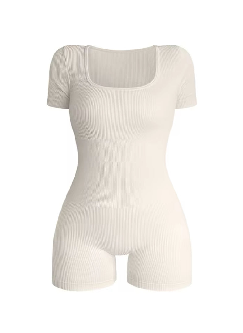 Ribbed Fitted Slimming Romper