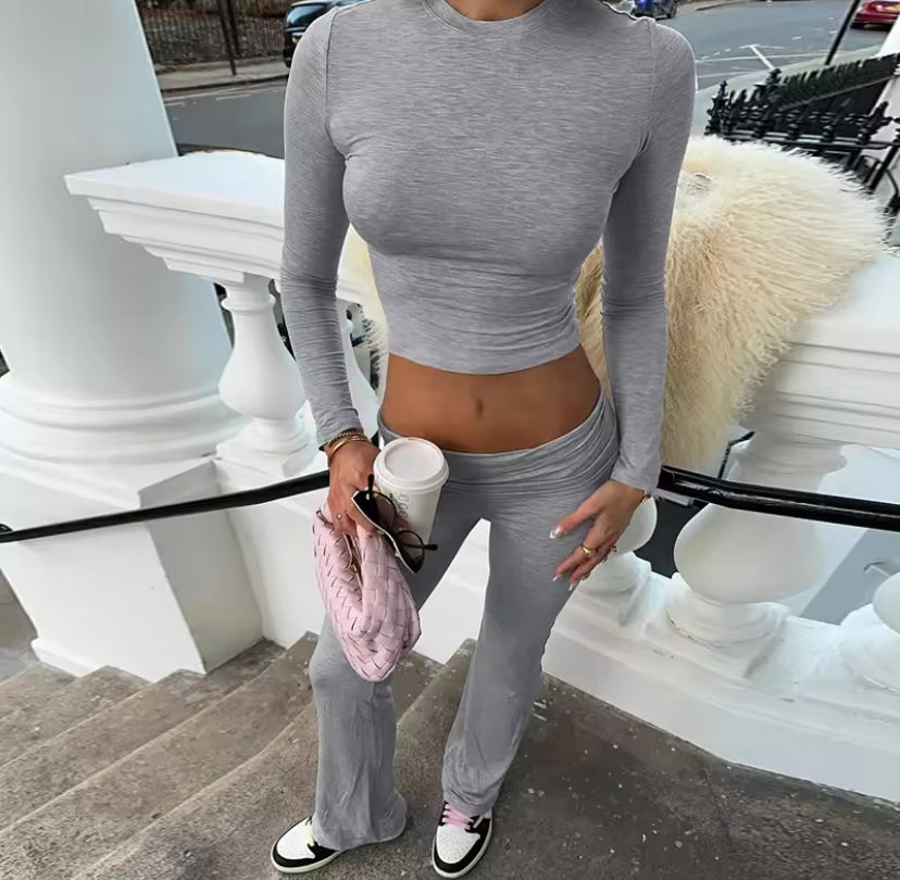 Folded Waist Fitted Loungewear Set