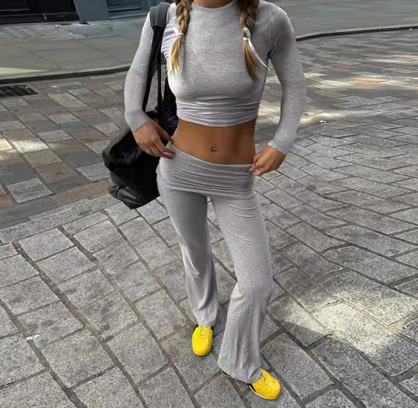 Folded Waist Fitted Loungewear Set