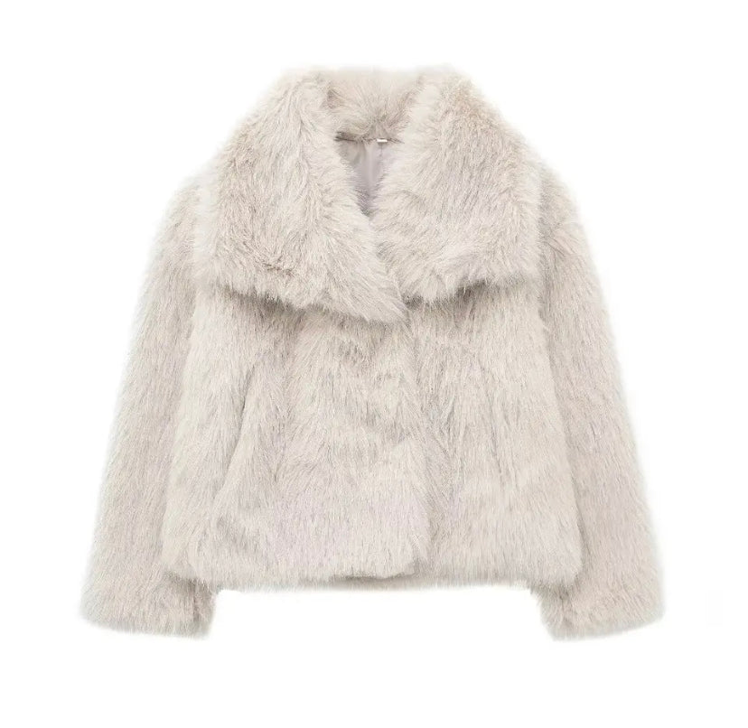 Faux Fur Collared Coat