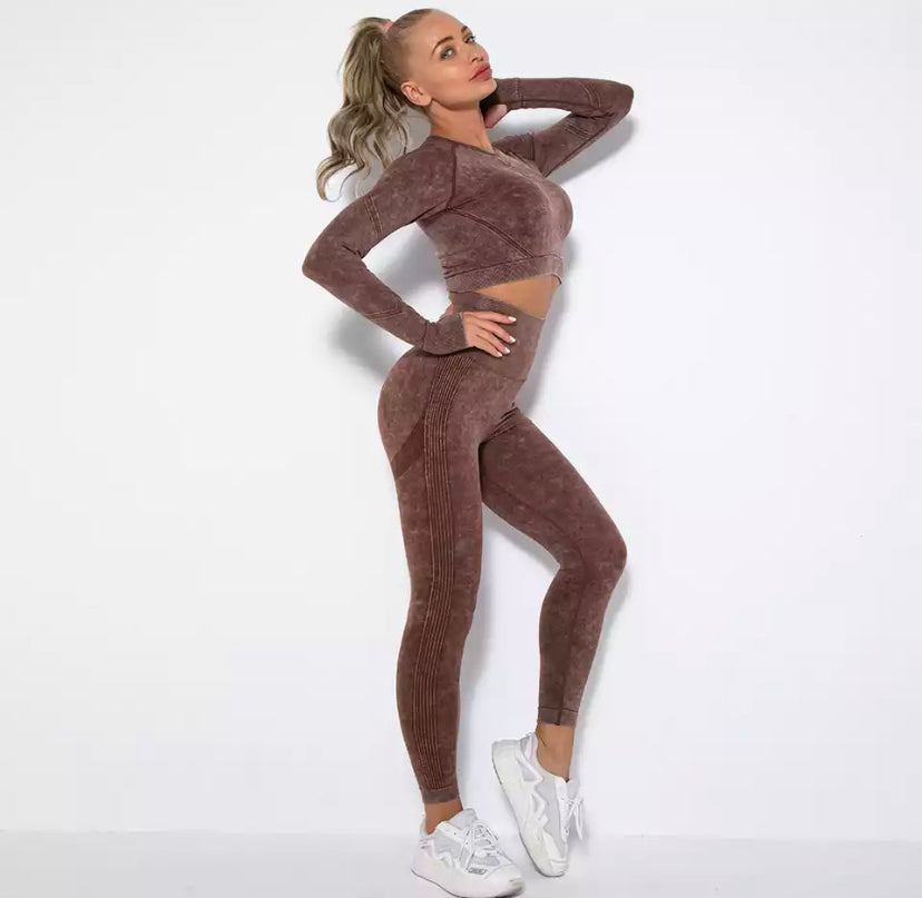Long Sleeve Tie Dye Gym Set