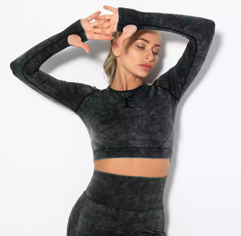 Long Sleeve Tie Dye Gym Set