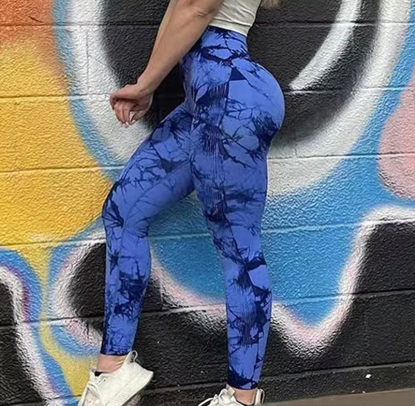 Tie Dye Seamless V Waist Leggings