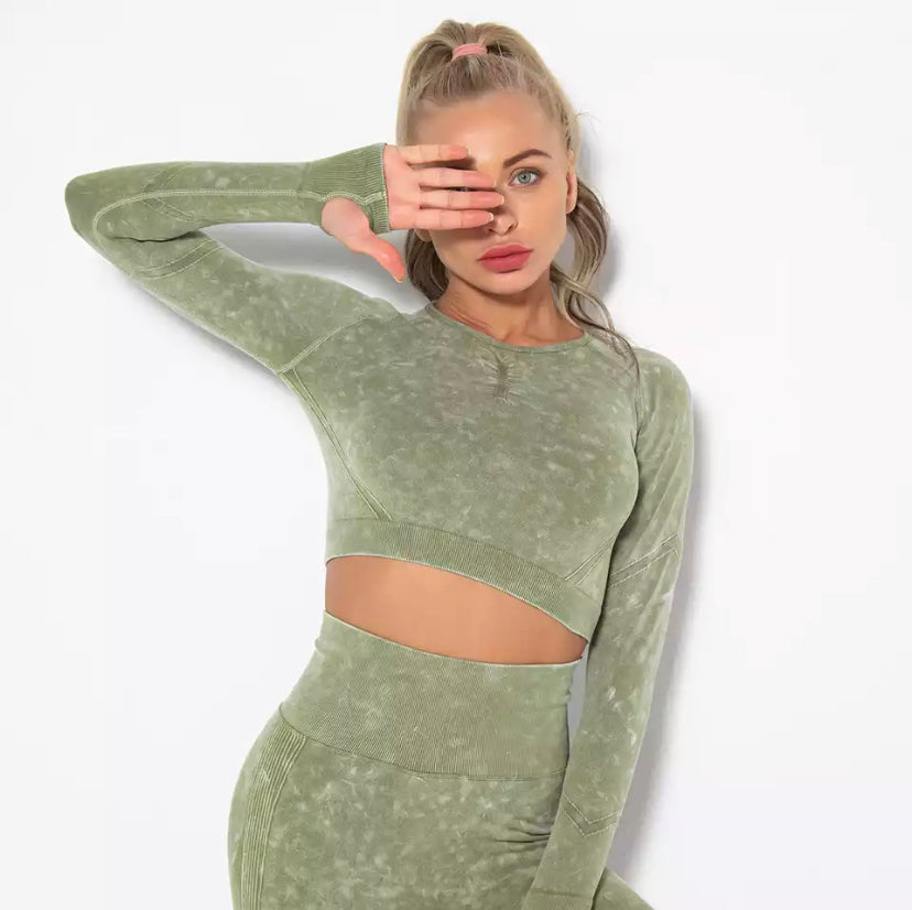 Long Sleeve Tie Dye Gym Set