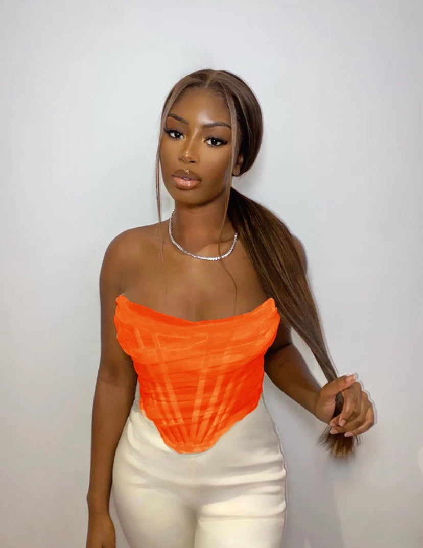 Mesh Corset Sleeveless Top