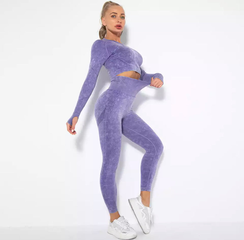 Long Sleeve Tie Dye Gym Set