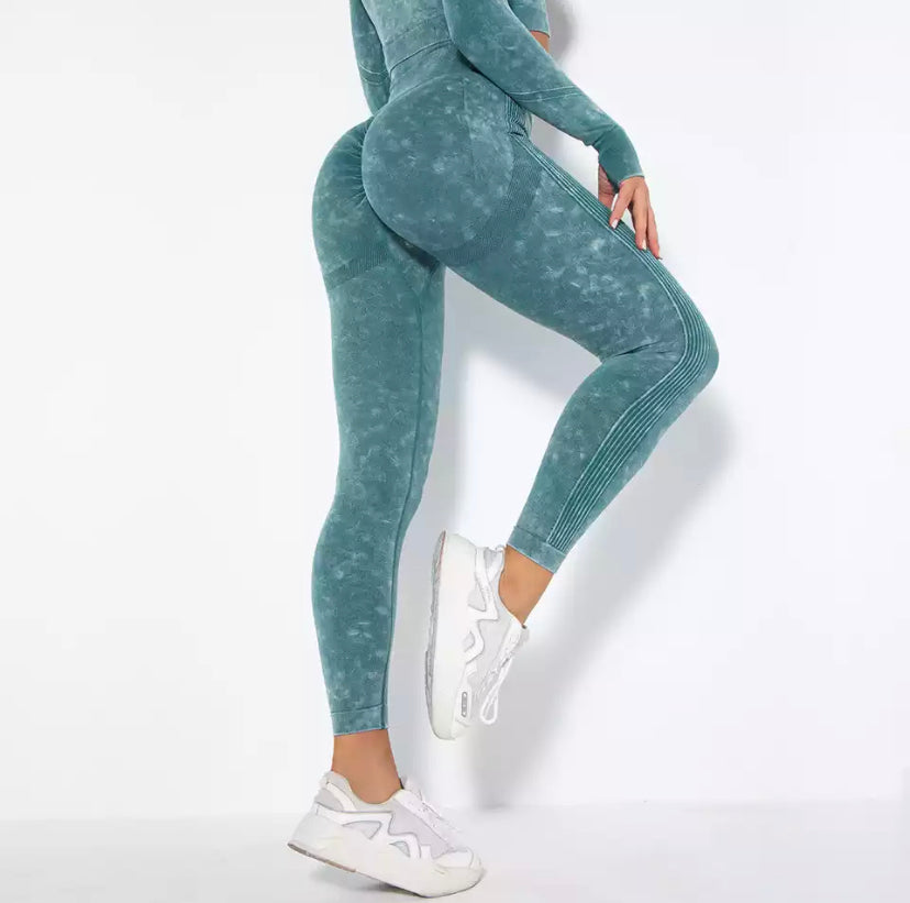 Long Sleeve Tie Dye Gym Set