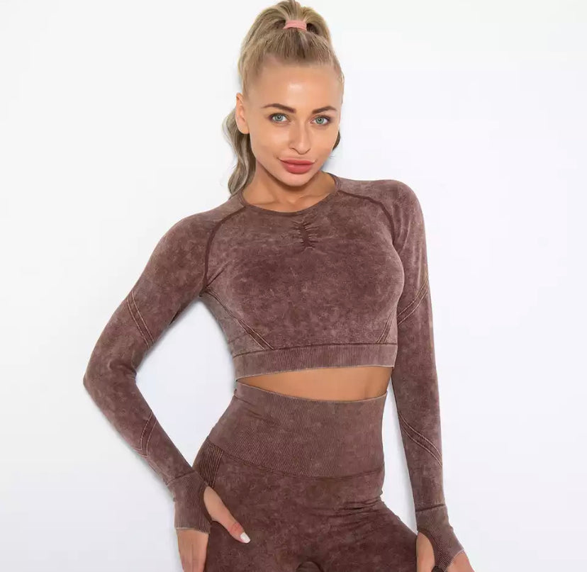 Long Sleeve Tie Dye Gym Set