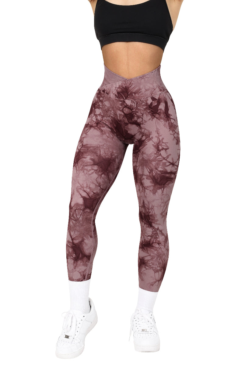 Tie Dye Seamless V Waist Leggings