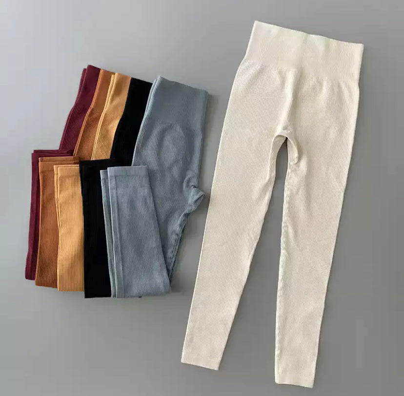 Ribbed High Waist Leggings