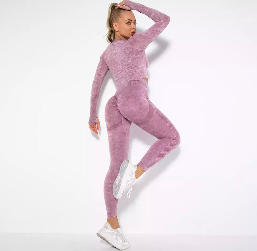 Long Sleeve Tie Dye Gym Set