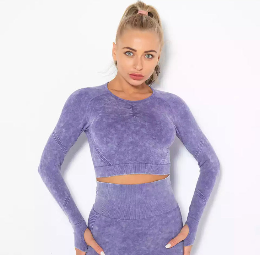 Long Sleeve Tie Dye Gym Set