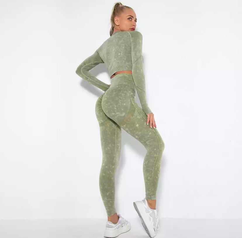 Long Sleeve Tie Dye Gym Set