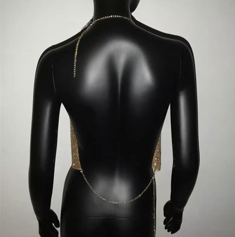 Diamanté Cowl Neck Crop Top