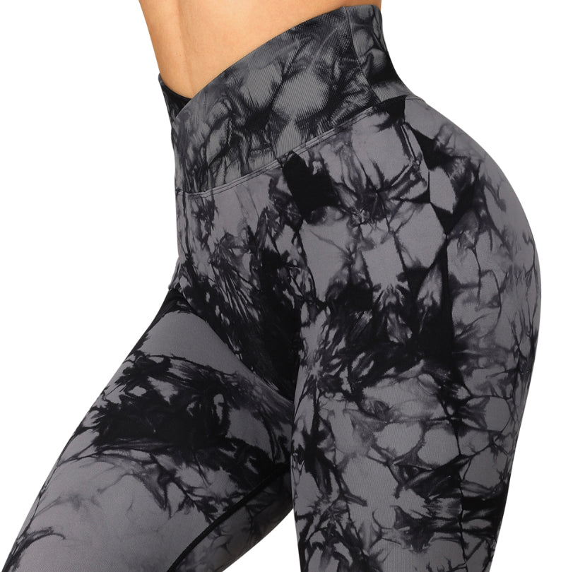 Tie Dye Seamless V Waist Leggings